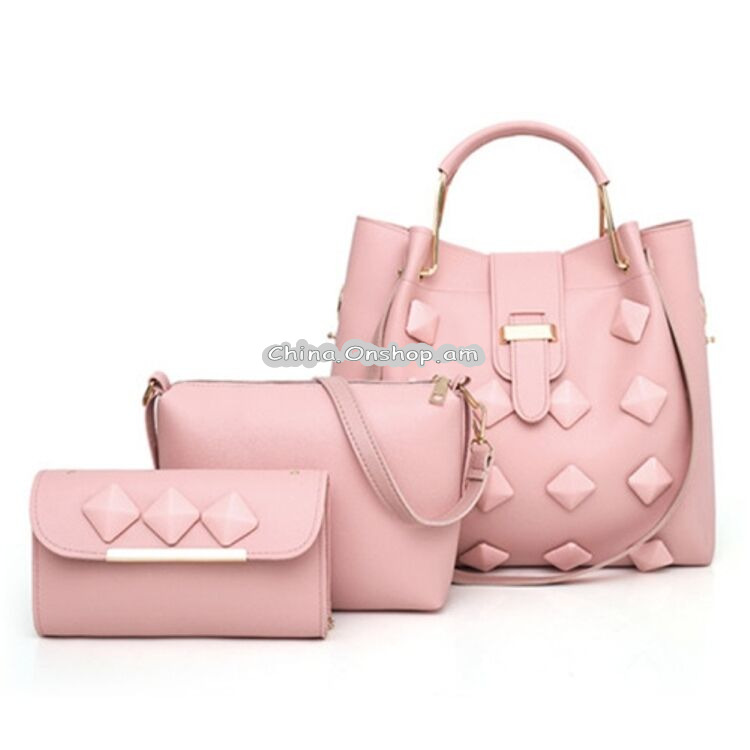 3 in 1 PU Leather Women Handbag Single-shoulder Bag
