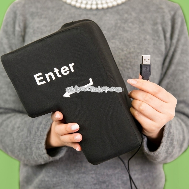 Big, Creative Enter Button USB Computer Desktop Pillow