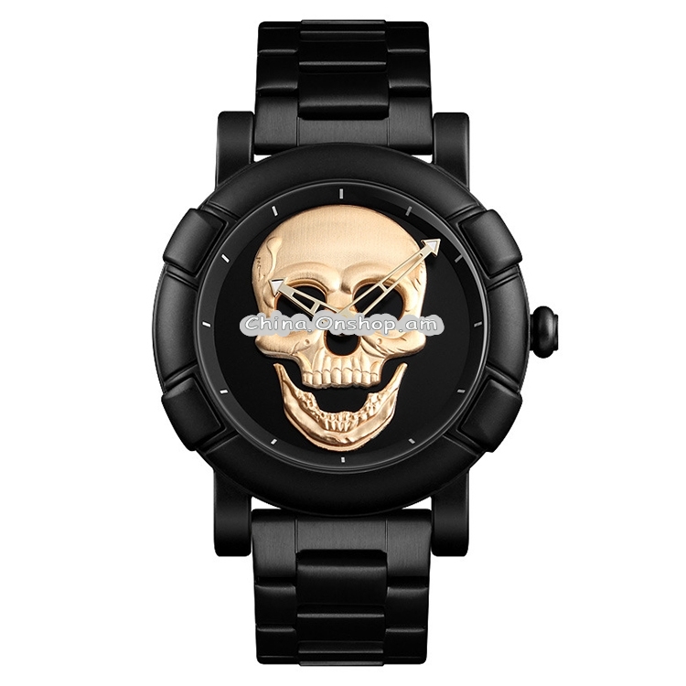 SKMEI 9178 Skull Pattern Multifunctional Outdoor Men Fashion Waterproof Quartz Wrist Watch