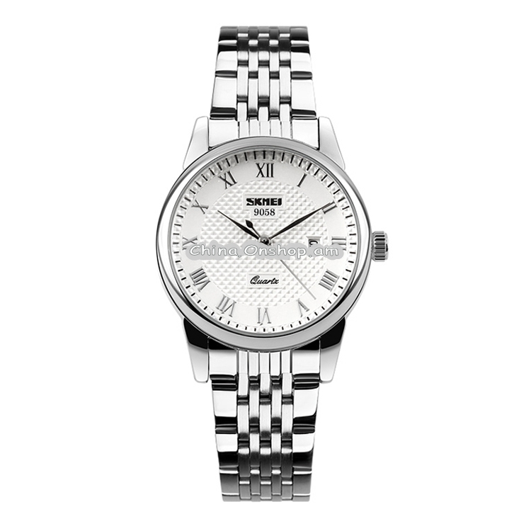 SKMEI 9058 Multifunctional Outdoor Fashion Waterproof Steel Strip Quartz Wrist Watch