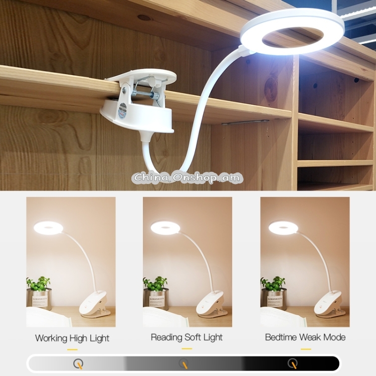 YAGE T102 2W 18LEDs Touch Switch 3-Level Dimming Clip Desk Lamp Eye Protection LED Light