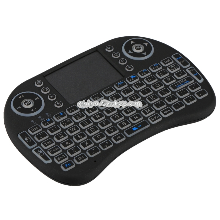 2.4GHz Mini i8 Wireless QWERTY Keyboard with Colorful Backlight & Touchpad & Multimedia Control for PC, Android TV BOX