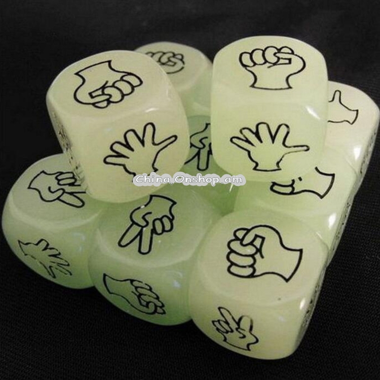 2 PCS Noctilucent drinking Mora Dice Cubes Fun Board Game, Size: 1.8 x 1.8 x 1.8cm