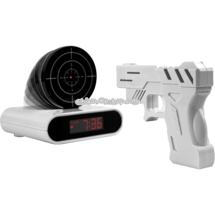Unique 2.3 inch LCD Gun Target Shooting Alarm Clock Set