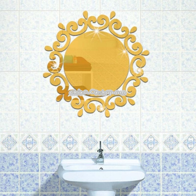 Flower Vine Dressing Up Mirror Art Vinyl Mural Decor Ceiling Wall Sticker