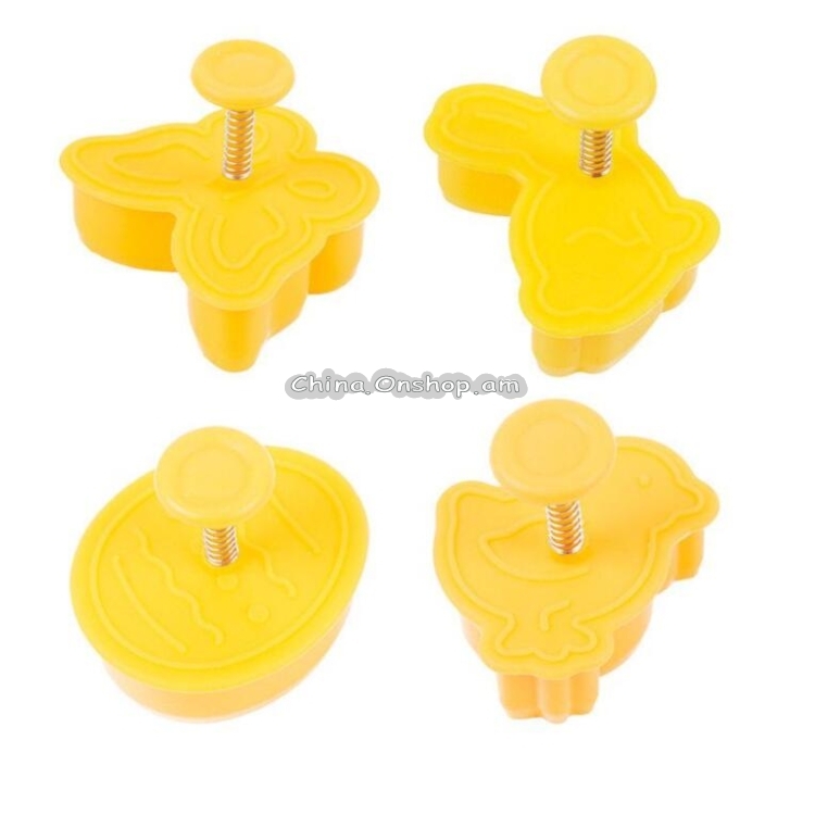 Easter Bunny Pattern Embossing Mold 3D Stereo Spring Cookie Cake Mold