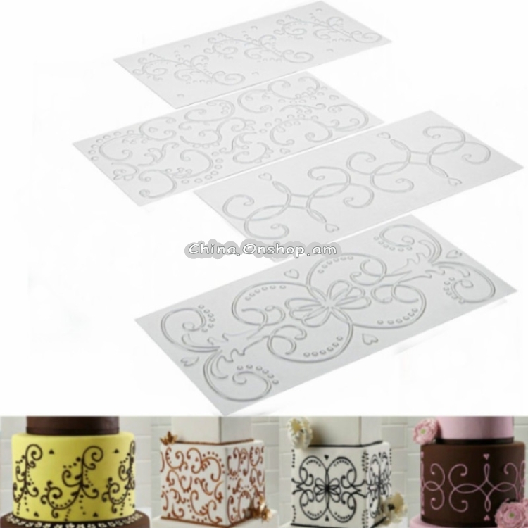 2 Sets DIY Cake Mold Wexture Fondant Printing Mold(Roll rattan 56030)