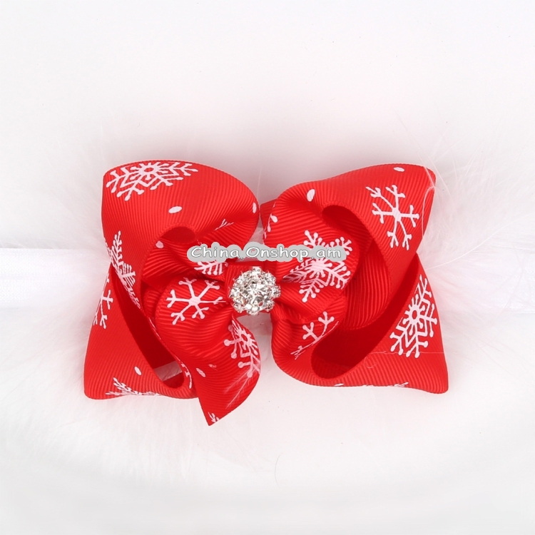 Christmas Decoration Butterfly knot Feather Hair Bands