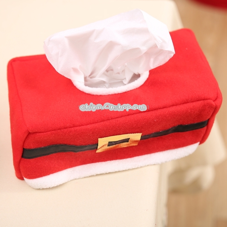 2 PCS Christmas Napkin Box Christmas Holiday Supplies Decorations, Random Style Delivery