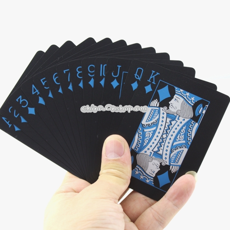 2 PCS Plastic PVC Poker Cards Waterproof Black Playing Cards Creative Gift Durable Poker
