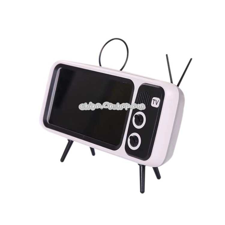 PTH-800 3W Retro TV Modeling Wireless Bluetooth Speaker with Mobile Phone Holder & Radio Function, Support Card & Call