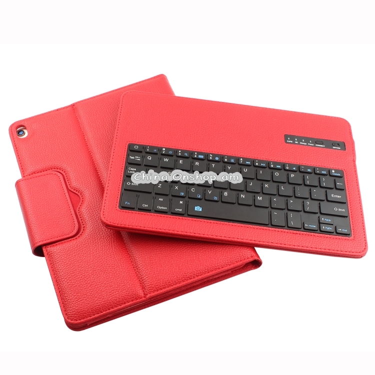 IP09 For iPad 10.2 inch Litchi Texture Detachable ABS Bluetooth Keyboard Leather Case with Stand Function