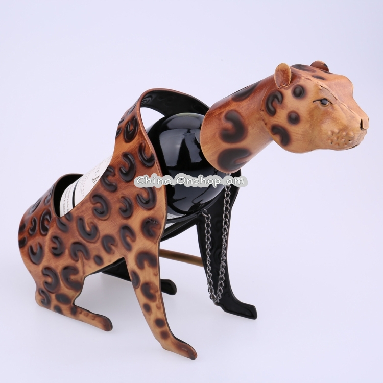Leopard Wine Holder Wine Shelf Metal Sculpture Practical Home decoration Interior Crafts