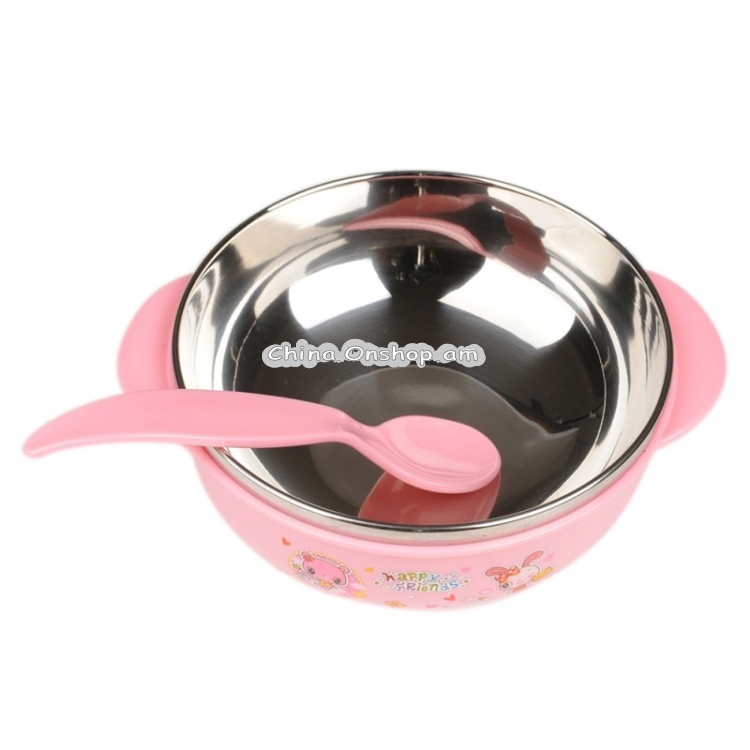 2 PCS Stainless Steel Children Cartoon Insulated Bowl