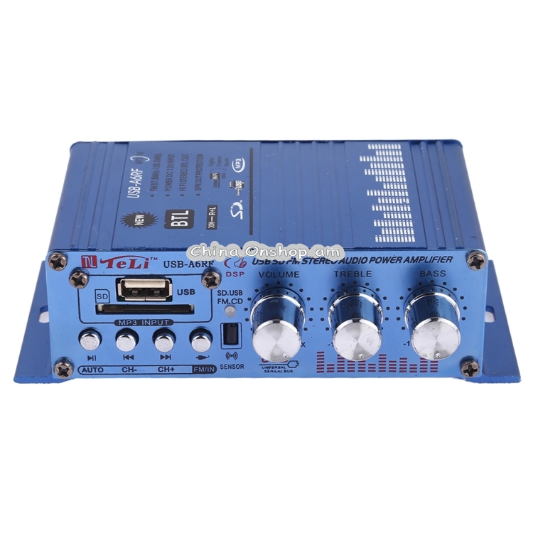 USB-A6RF HiFi Stereo Audio Power Amplifier with Remote Control, Support MP3 / SD / USB / FM / BTL OUT