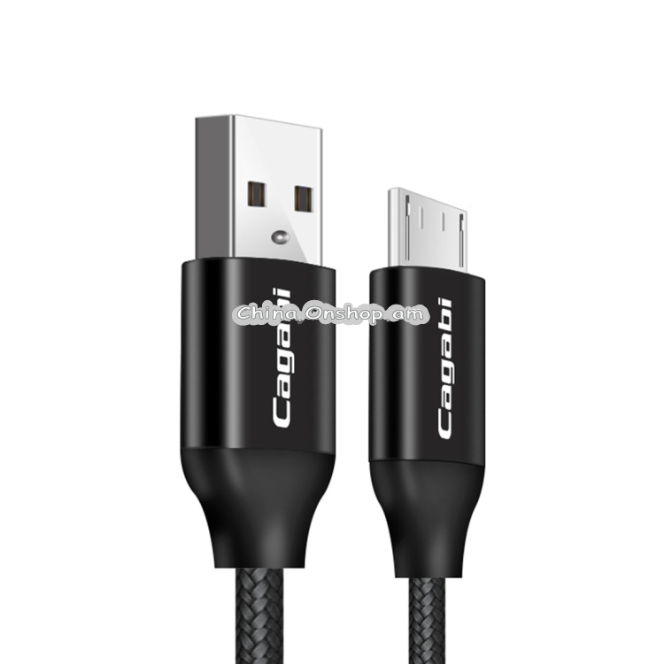 Cagabi N1 1m 2.4A Aviation Aluminum Alloy + Nylon USB to Micro USB Data Sync Fast Charging Cable