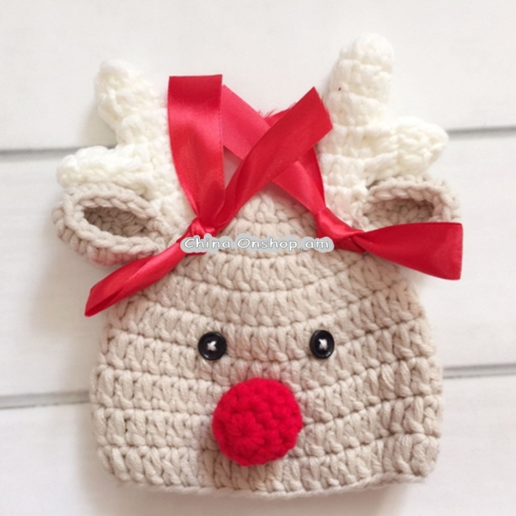 Children Photography Clothing Hand-knitted Cartoon  Wool Cap