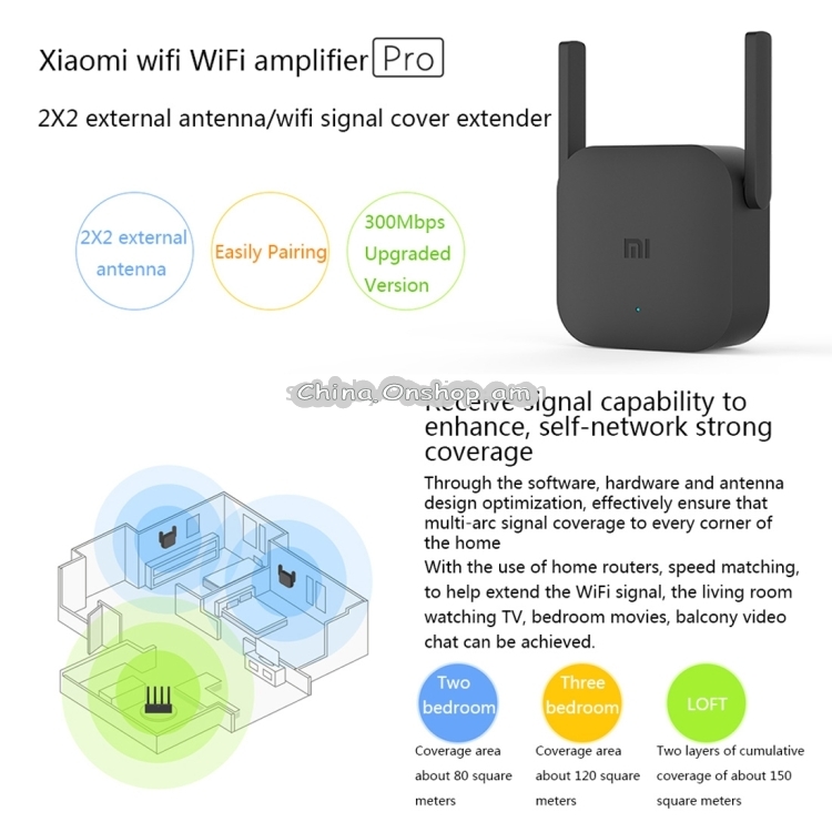 Original Xiaomi Mi WiFi Amplifier Pro 300Mbps WiFi Smart Extender Router with 2x2 External Antennas