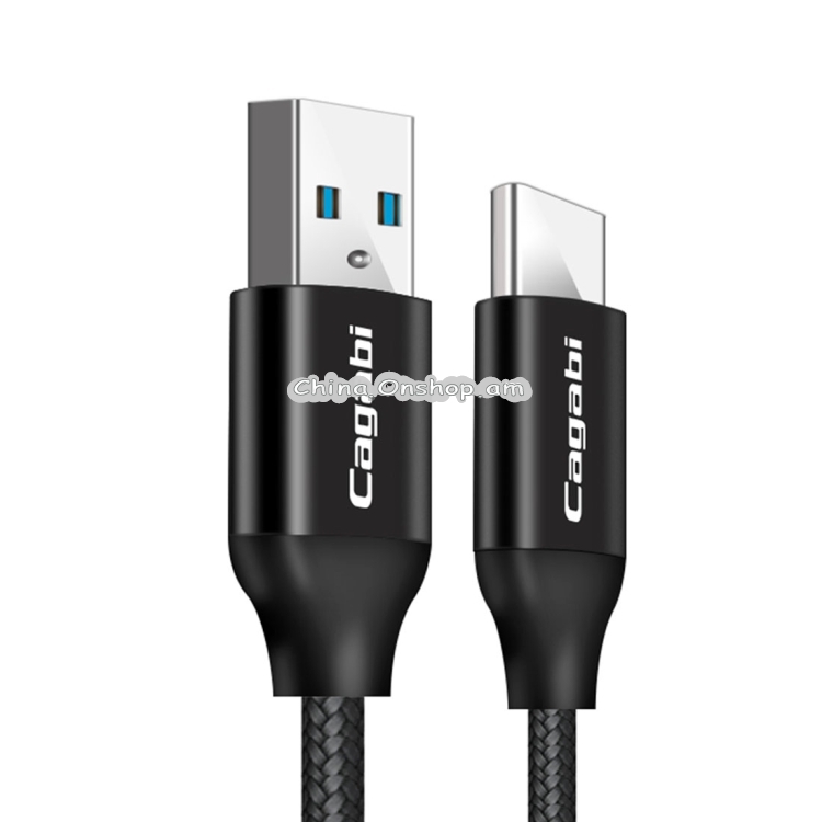 Cagabi N2 1m 2.4A Aviation Aluminum Alloy + Nylon USB to USB-C / Type-C Data Sync Fast Charging Cable