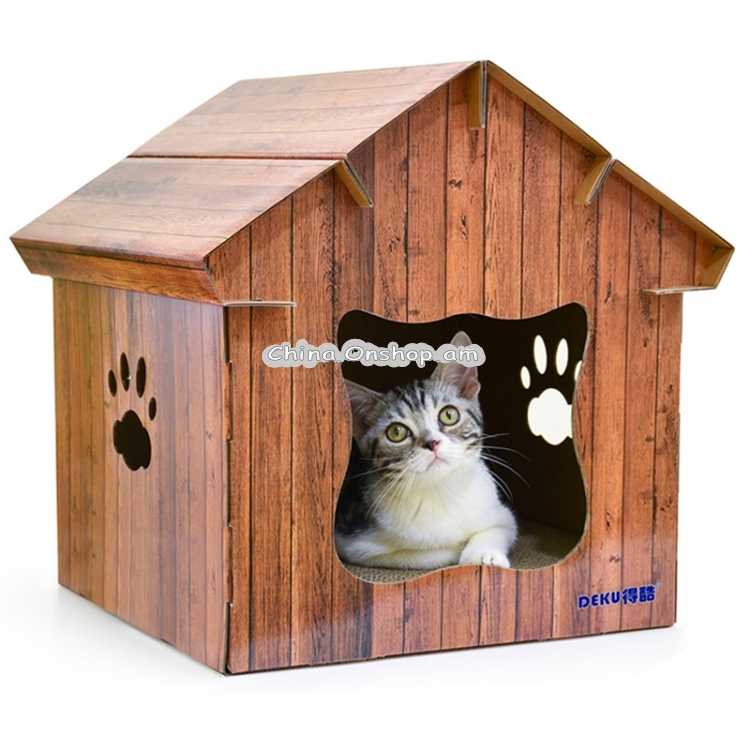CP-080 DIY Spire House Cat Litter Corrugated Paper Cat Scratch Board Grinding Claw Toy