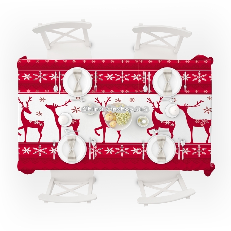 Household Rectangular Tablecloth Christmas Dining Coffee Table Cloth Decoration
