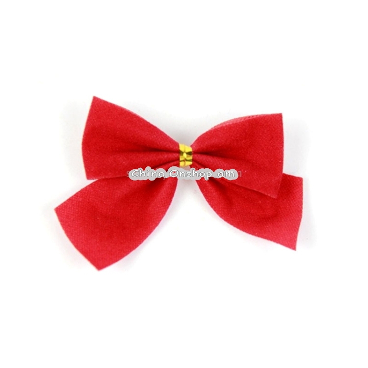 12 PCS Christmas Decoration Ornaments Bowknot Back Golden Twist Tie