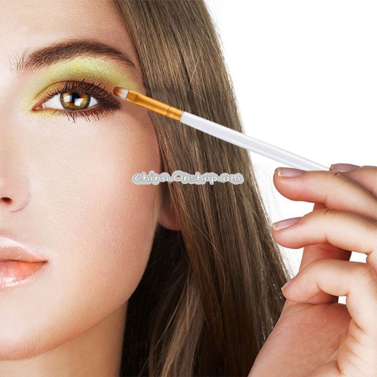 20 in 1 Plastic Handle Soft Head Foundation Eye Lip Multi-function Brush Makeup Tools (White+Gold)