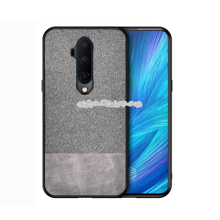 For OnePlus 7T Pro Shockproof Splicing PU + Cloth Protective Case