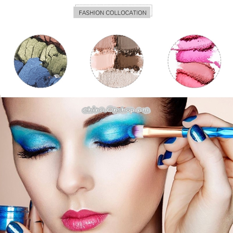 20 in 1 Diamond Handle Eye Brush Multi-functional Makeup Brush, Pink+Blue Handle and Purple Brush