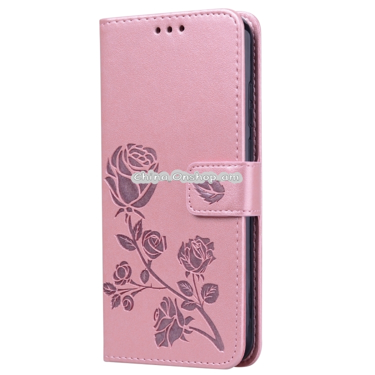 Rose Embossed Horizontal Flip PU Leather Case for Huawei Honor 8A/Y6 2019, with Holder & Card Slots & Wallet
