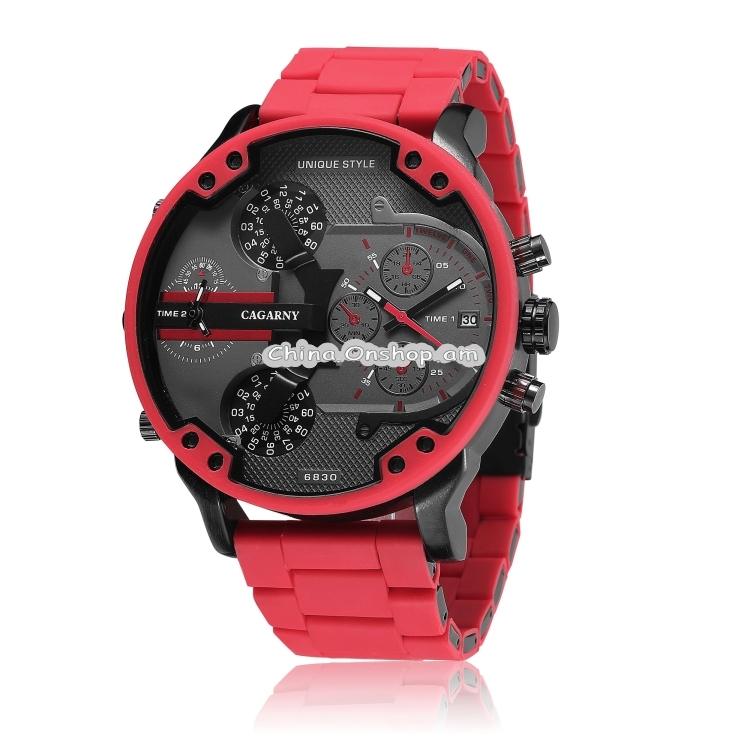 CAGARNY 6830 Fashion Waterproof Quartz Watch with TPE Wristband
