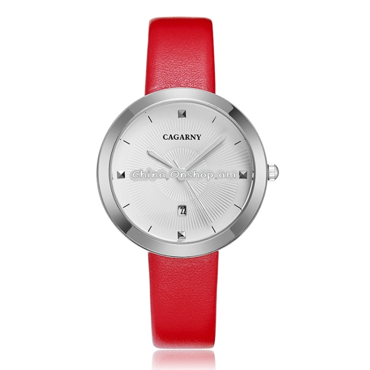CAGARNY 6871 Fashion Life Waterproof Silver Shell Steel Band Quartz Watch