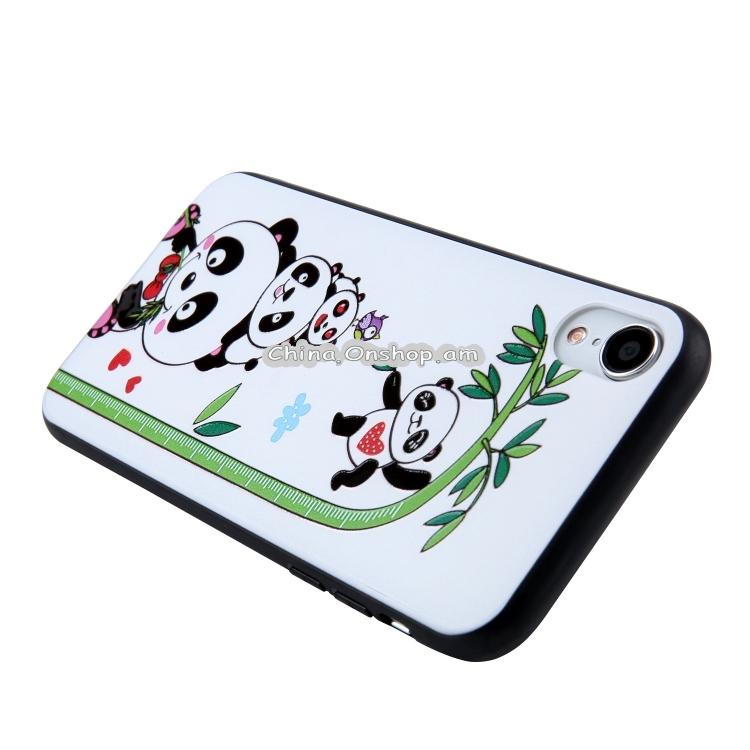 Pandas Bamboo Pattern Oil Embossed TPU Case for iPhone XS Max