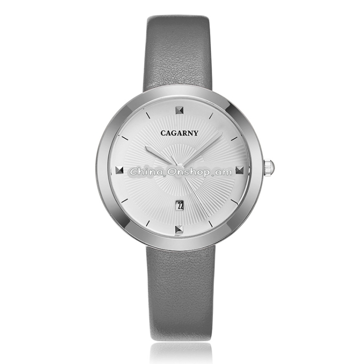 CAGARNY 6871 Fashion Life Waterproof Silver Shell Steel Band Quartz Watch