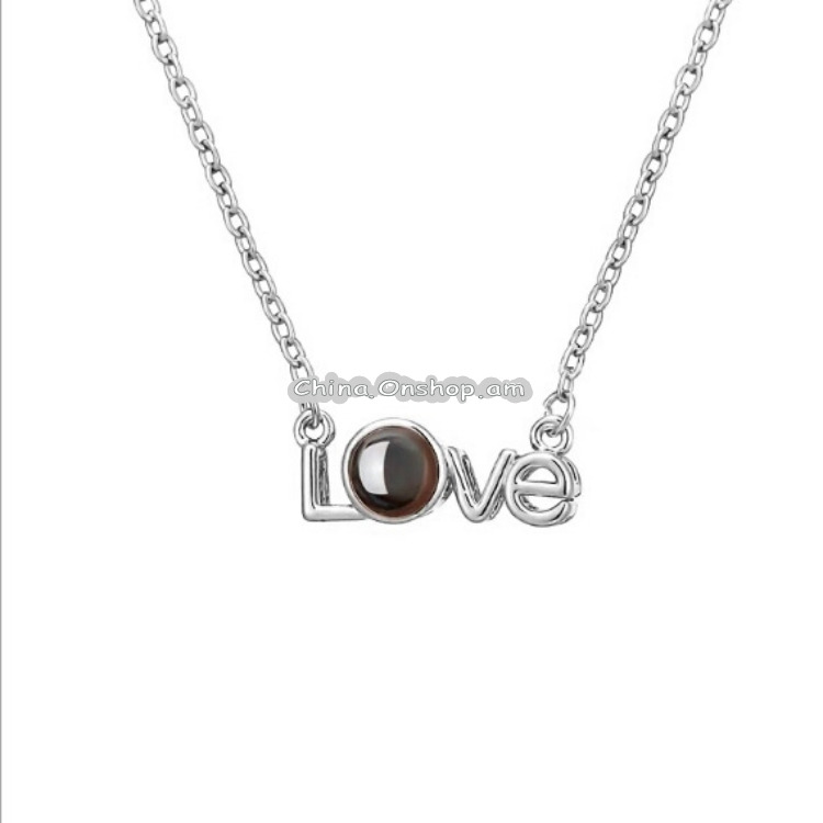 Love Memory 100 Languages I Love You Projection Love Letter Pendant Necklace