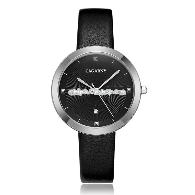 CAGARNY 6871 Fashion Life Waterproof Silver Shell Steel Band Quartz Watch