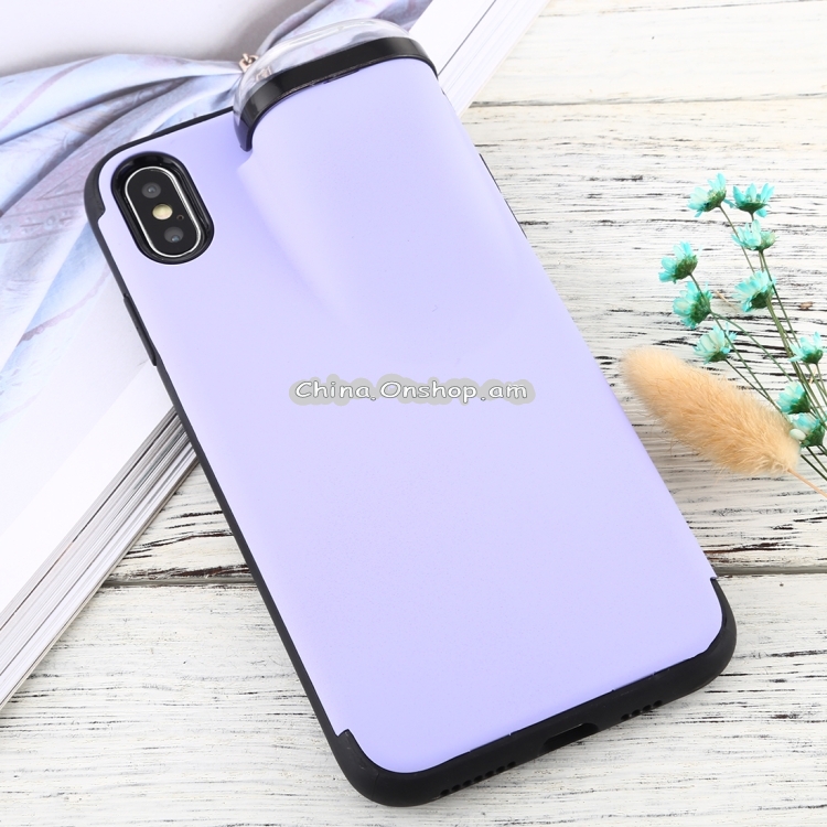 For iPhone XS Max PC + TPU Shockproof Protective Back Case With AirPods Storage Box