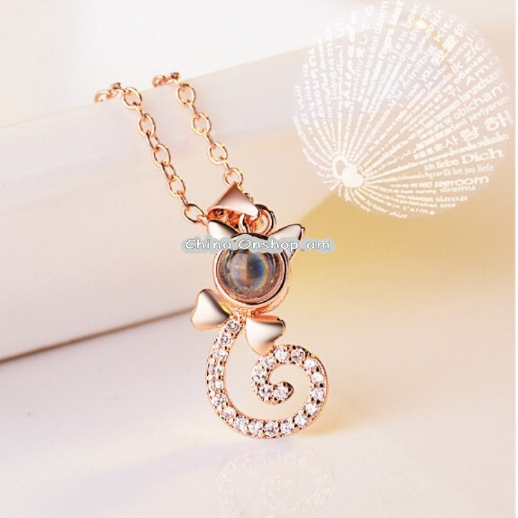 100 Language I love You Necklace Memory Projection Pendant Wedding Letter Necklace