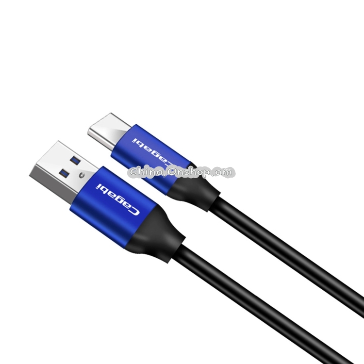 Cagabi T2 1m 2.4A Aviation Aluminum Alloy + TPE USB to USB-C / Type-C Data Sync Fast Charging Cable