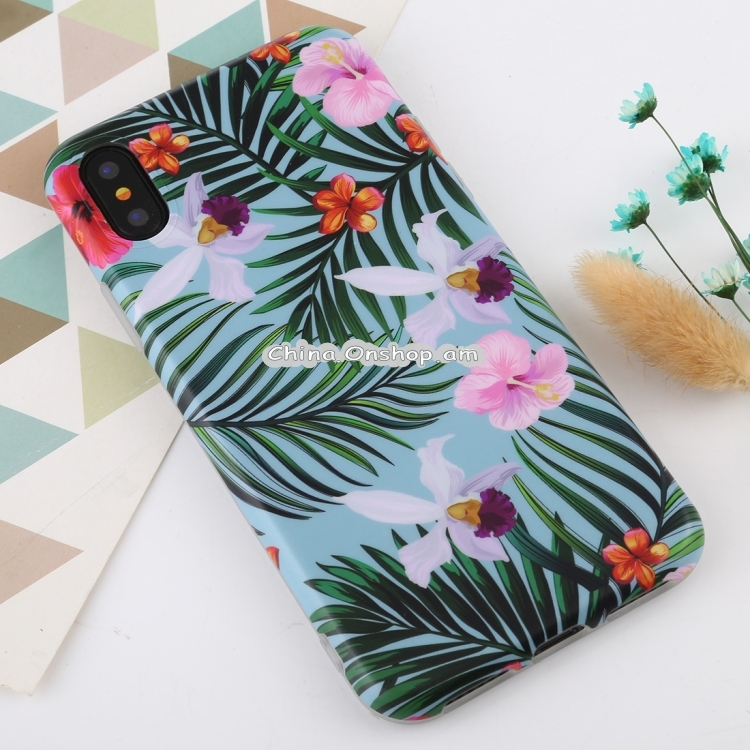 For iPhone XS Max Flower Pattern TPU Protecitve Case