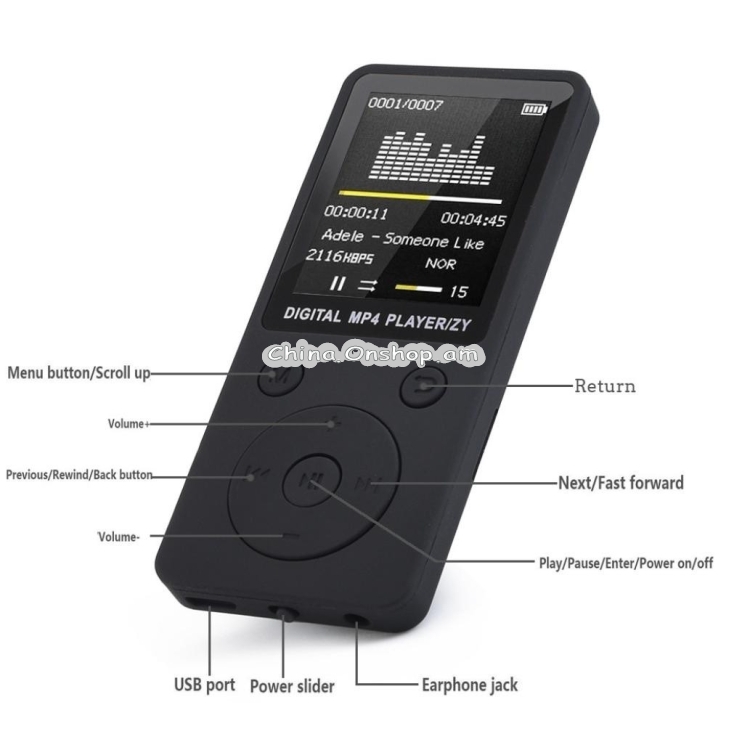 Fashion Portable MP4 Lossless Sound Music Player FM Recorder walkman player mini Support music, radio, recording