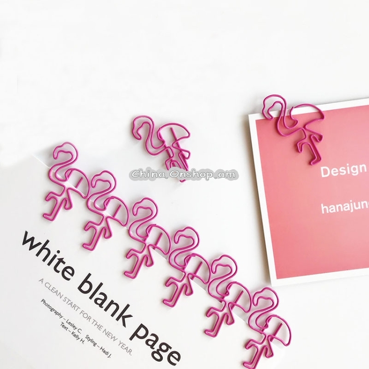 10 PCS Flamingo Bookmark Paper Clip Metal Bookmarks