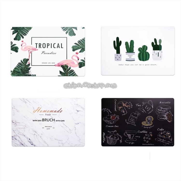 2 PCS Creative Insulation Pad Table Mat Western Table Nordic Cushion Waterproof Plate Bowl Cup Home Mat(Flamingo)