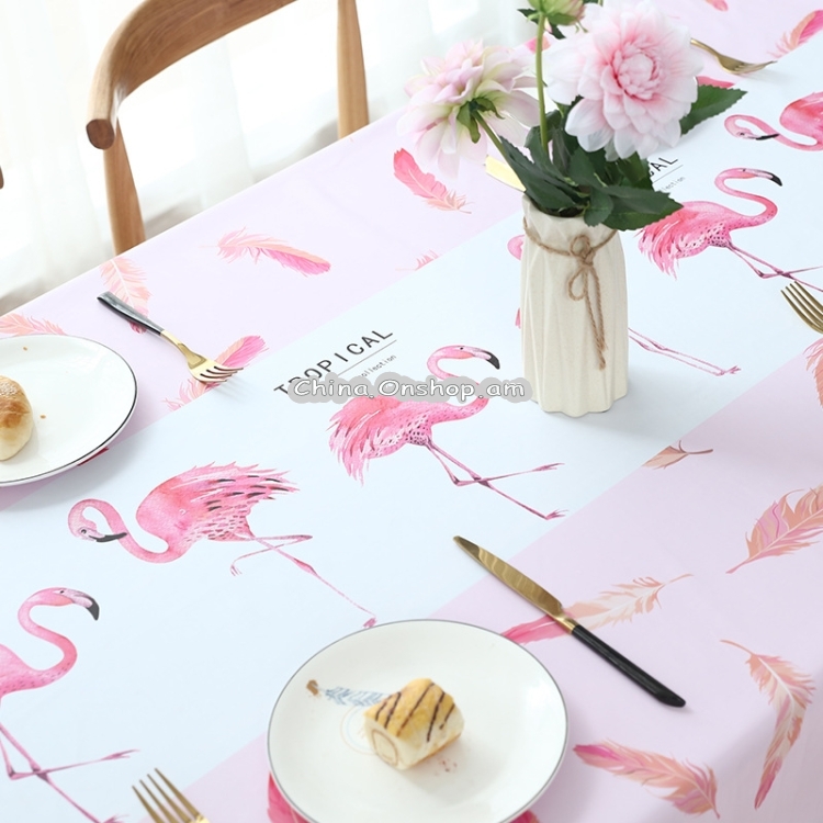 Printinging Coffee Dining Table Cloth PVC Waterproof Oilproof Anti-scalding Tablecloth Size:120x120cm