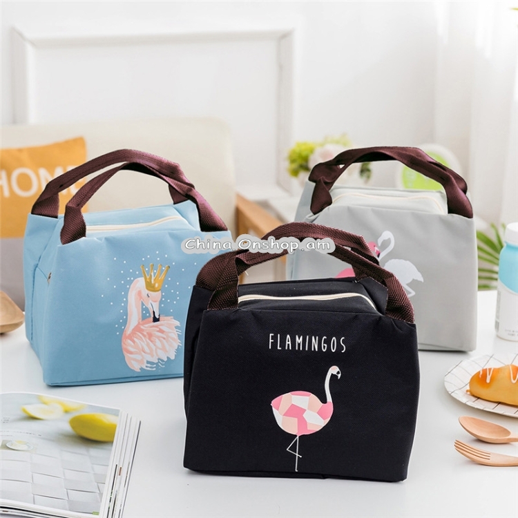 Multifunction Outdoor Flamingo Picnic Bag For Lunch Portable Waterproof Thermal Food Warm Keeper Bag