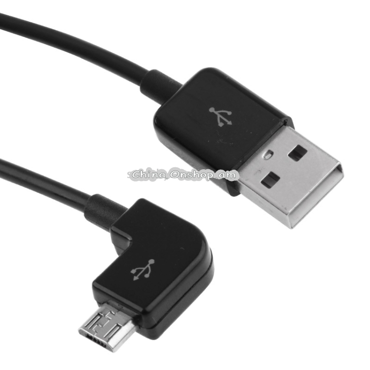 1m 90 Degree Micro USB Port USB Data Cable