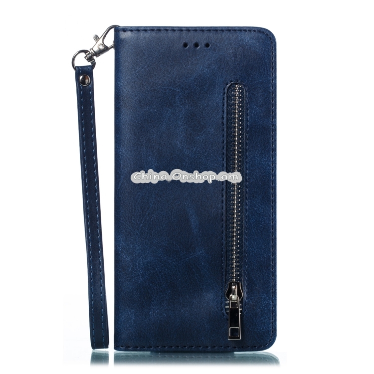 Calf Texture Zipper Magnetic Horizontal Flip Leather Case for Huawei P Smart / Honor 9 Lite, with Wallet & Holder & Card Slots (Black)