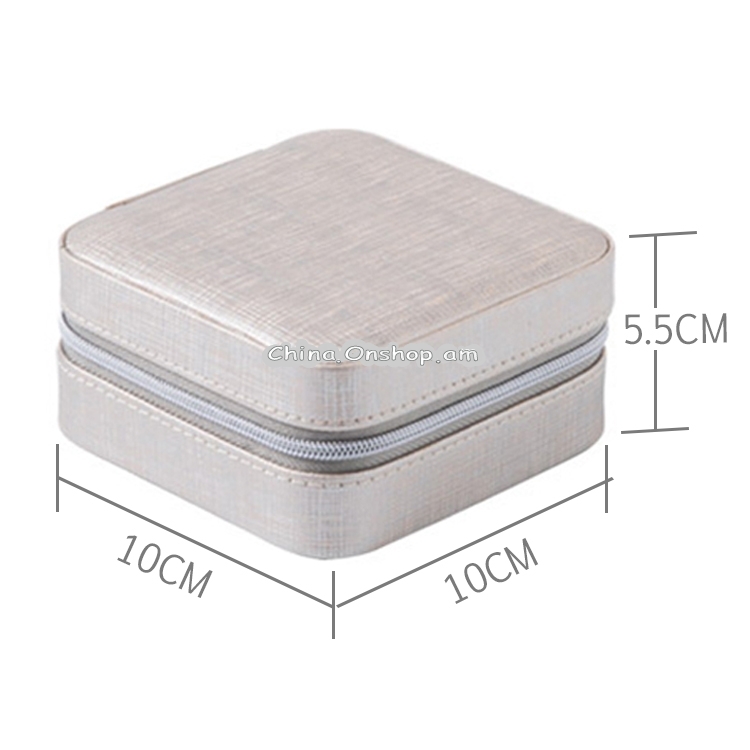 Macaron Small Jewelry Box Rings and Earrings Mirrored Travel Storage Case