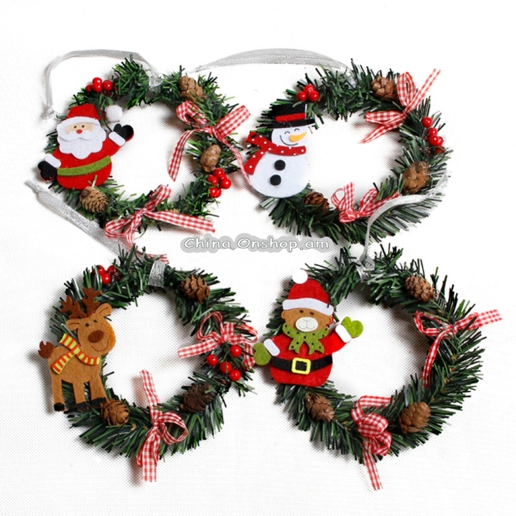 Christmas Ordinary Decorative Christmas Snowman PVC Small Wreath Ornament(Old Man)