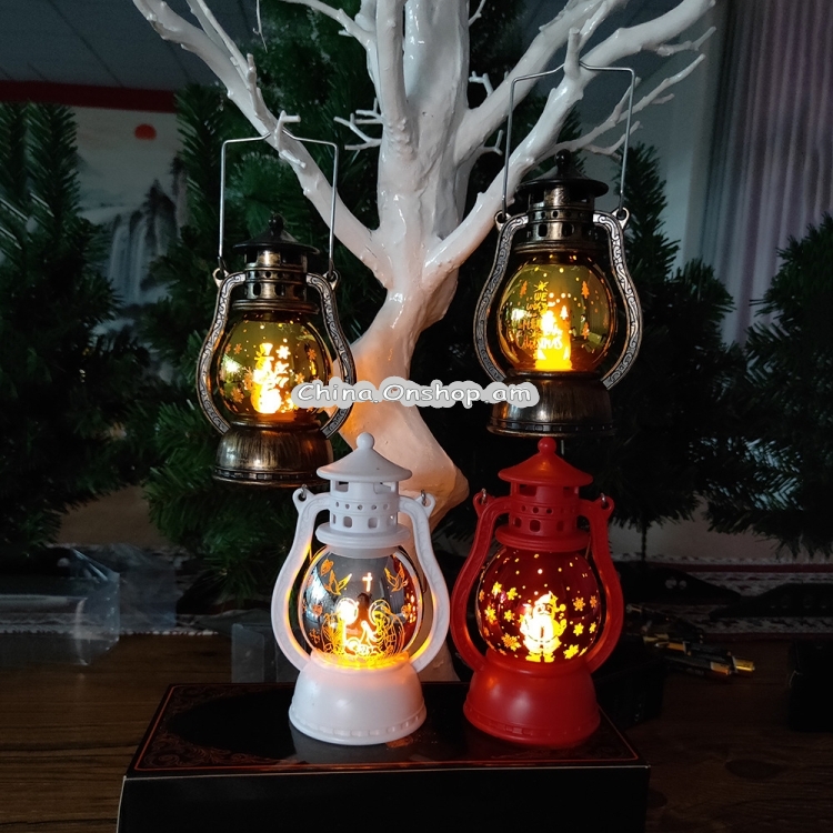 Christmas Creative Print Small Oil Lamp Decoration